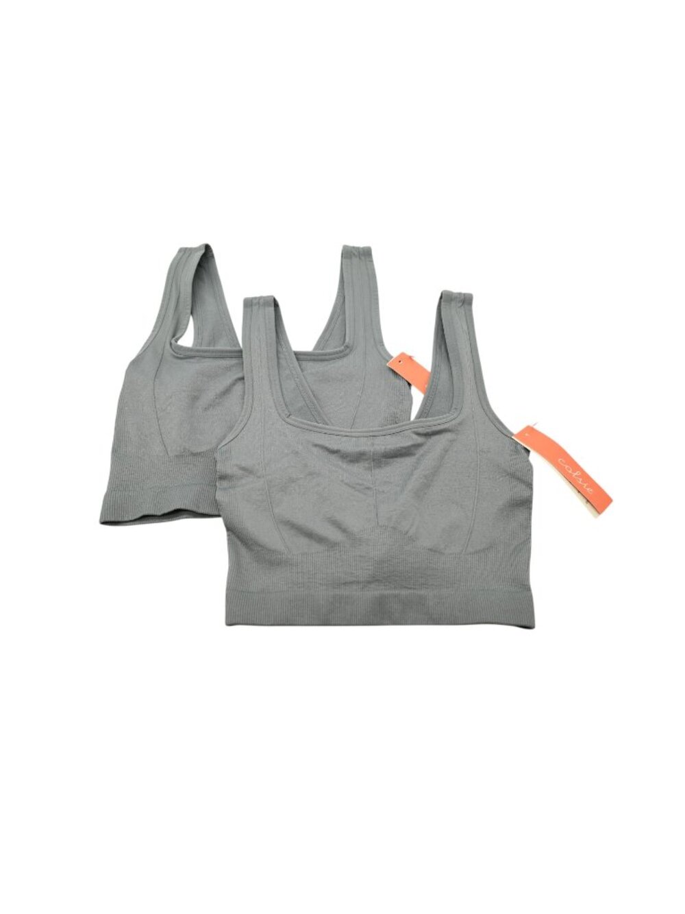 NWT Colsie Lot of 2 Seamless Ribbed Pullover Bralettes Sz S Gray Comfort Stretch